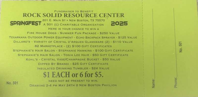 2025 Springfest Raffle Ticket 2025 Springfest Raffle Ticket